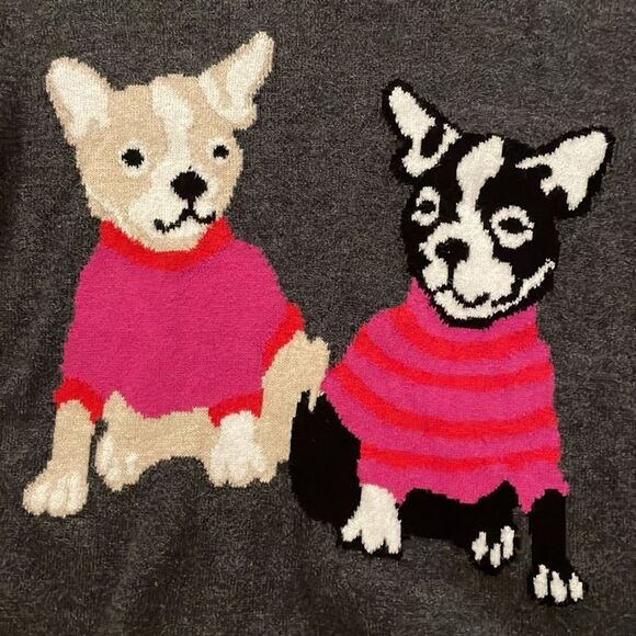 J. Crew Mercantile Gray French Bulldog Teddie Knit Sweater Women's Size XXS - Picture 4 of 11